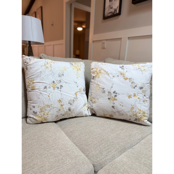DKNY Other - DKNY White & Yellow Floral Throw Pillows, One Size